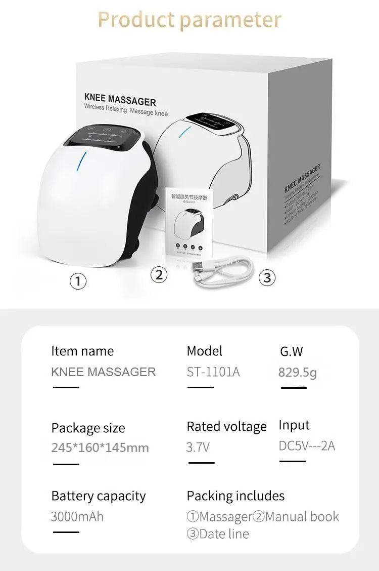 Protable Knee Massager Knee Joint Muscles Relaxtion Equipment Elbow Shoulder Massage Machine Easy to Use for Family and Friends